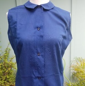 1960s button up sleeveless top